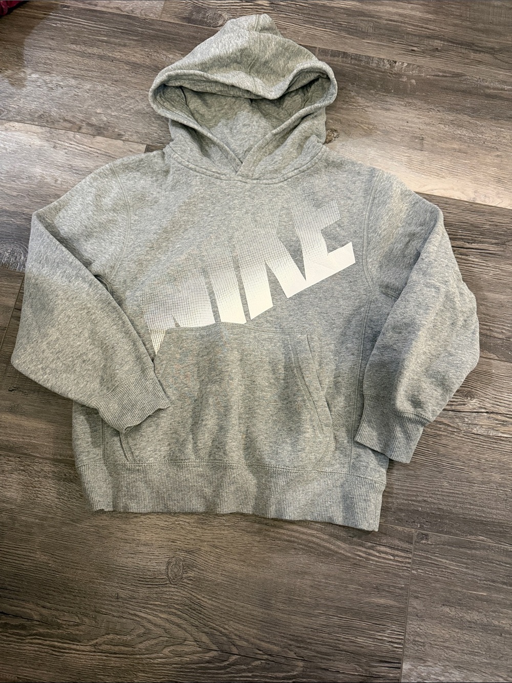 Nike Grey Hooded Sweater Pullover with White Graphic